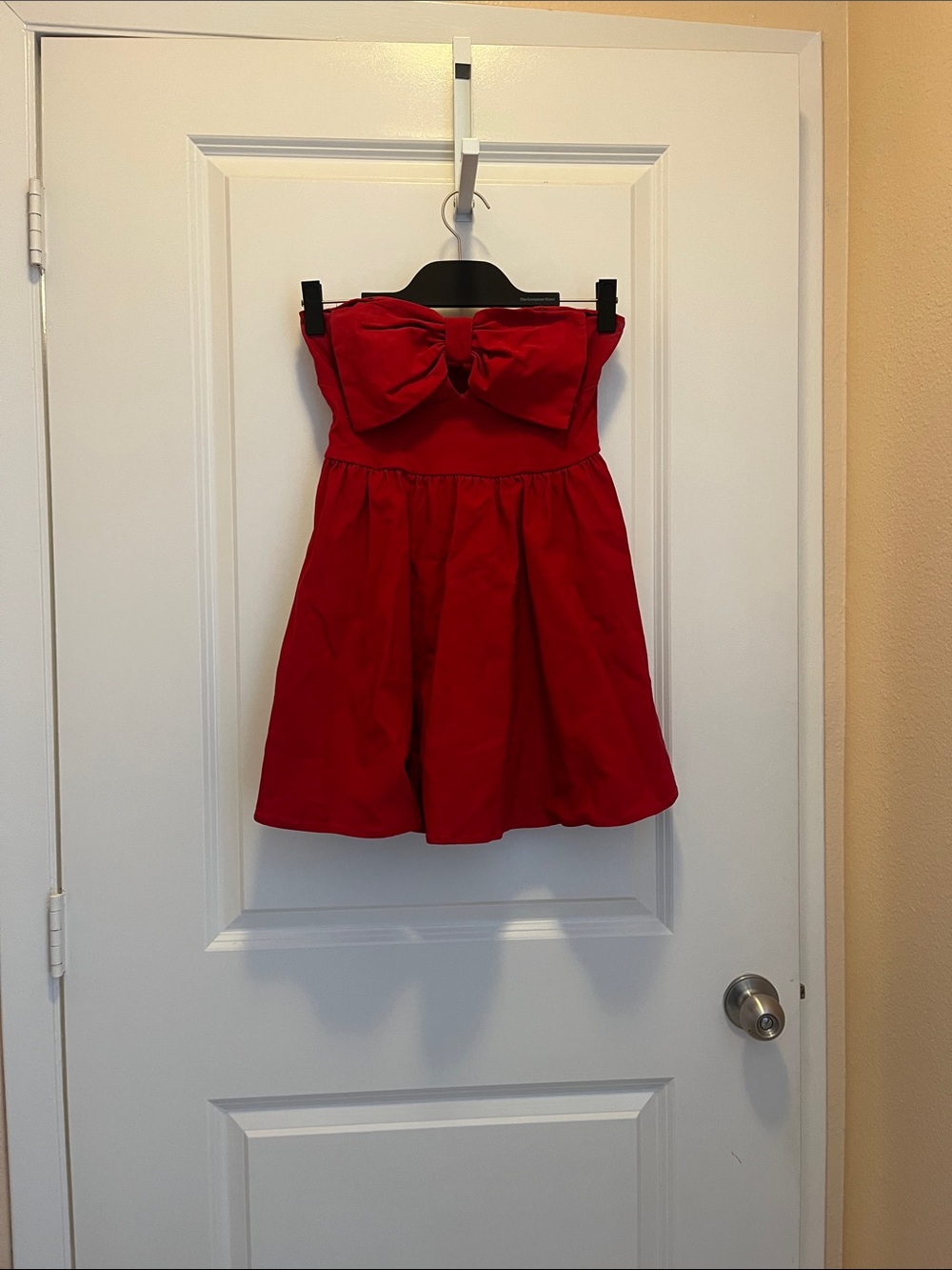 Trixxi Strapless Red Bow Bust Party Dress